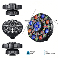Projecteur LED mobile 200W à 8 bras avec effets laser et stroboscopiques RGBW, activé par le son, pour discothèques, bars, mariages et événements