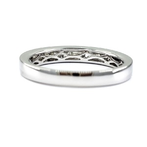 Bijoux en gros conception simplement intemporelle expédition rapide solide 18k or blanc haute qualité baguette diamant bague bande - Product Image 2
