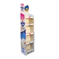 Support d'affichage promotionnel en carton pour supermarché, présentoir de sol pliable, présentoir de produits en carton
