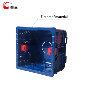 86*86*50 Recessed Electrical/Outlet Mounting Box PVC Fireproof White, Red, Blue Flush Type Wall Mounted Single Gang Junction Box