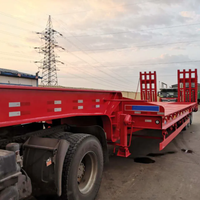 Semi-remorque surbaissée en acier robuste à 2 et 3 essieux avec suspension pneumatique, multifonctionnelle, nouvelle capacité de charge de 30 à 100 tonnes, à prix réduit