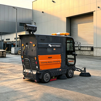Mini Hippo MH240 Balayeuse de voirie autoportée électrique 2400 mm, nouvelle machine de nettoyage de sols, aspirateur de voirie, balayeuse industrielle