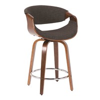 Mid-Century Modern Hoher Barhocker Gepolsterter Drehbarer Schwarzer Barhocker Holz Barhocker für Küche Bars Café