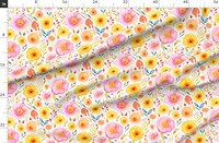 Fleurs aquarelles en coton imprimé sur mesure pour filles et garçons vêtements chemises costumes robes jouets sacs