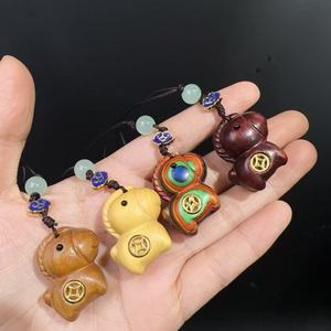 Solid Wood Carved <strong>Horse</strong> Keychain Pendant Mobile Phone Chain Year Of The <strong>Horse</strong> Zodiac Decorative Art Ornament - Product Image 1