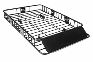 Portapacchi <span class=keywords><strong>da</strong></span> <span class=keywords><strong>Tetto</strong></span> in Ferro per Auto 51x36x5 Pollici, Portabagagli Universale per SUV Resistente 100kg, Nero - Product Image 2