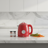Nouvelle conception Bouilloire électrique en acier inoxydable à double paroi 1,5 L avec arrêt automatique et protection anti-chauffe à sec pour la maison et l'hôtel