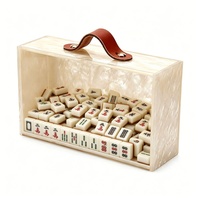 Boîte de rangement transparente amovible en acrylique pour tuiles de mahjong américaines de 1,2 pouces, facile à assembler (assemblage non inclus)