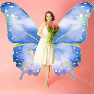 Bannière publicitaire personnalisée de haute qualité en forme d'aile de papillon, décoration publicitaire personnalisée, design original, tissu polyester, drapeaux promotionnels - Product Image 5