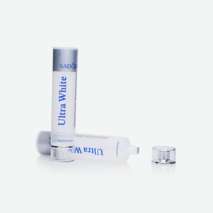 Tube souple translucide blanc en LDPE, texte bleu personnalisé, impression sérigraphique, bouchon à vis transparent argenté, cosmétique - Product Image 6