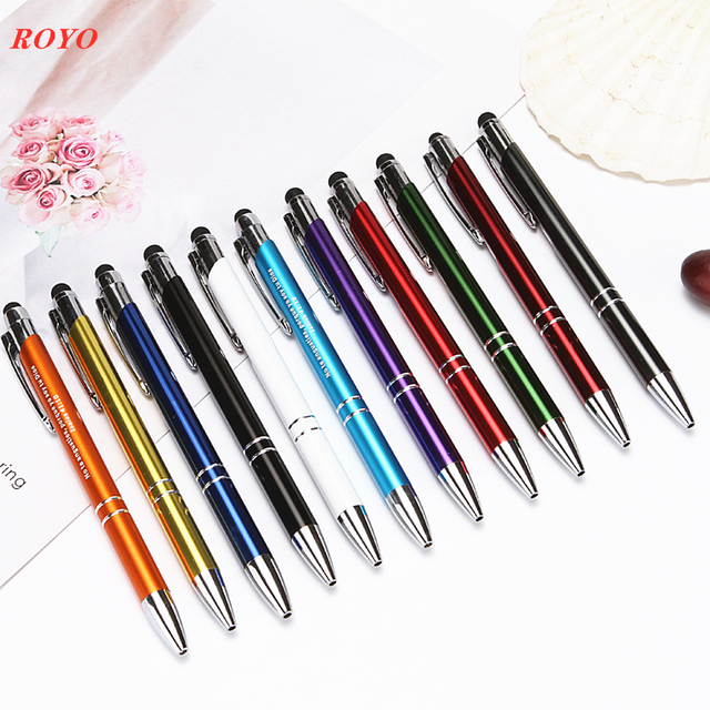 Hot Sale Fine Premium Gift Touch Ballpen 2 in 1 Promotional Metal Stylus Screen Ballpoint Pen with Custom Logo