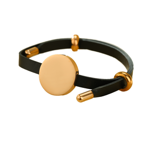 Pulseras de Pareja Ajustables de Acero Inoxidable y Cuero con Grabado Personalizado de Nombres, Brazaletes de Moda para Hombre y Mujer - Product Image 3