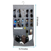 Organisateur de lunettes de soleil mural double face en feutre écologique de qualité supérieure avec poches
