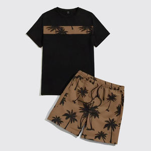 Ensemble deux pièces décontracté d'été pour homme, à séchage rapide, respirant, t-shirt à manches courtes et short, ensemble de plage pour homme - Product Image 3