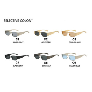 Full <b>Frame</b> Square Metal Sunglasses 2025 New Light Luxury Women's UV400 Proof Internet Popular Same Style - Product Image 5