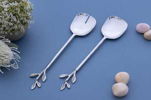 Ensemble de couverts en acier inoxydable pour vendeur en gros avec manche à motif de feuille, style tendance, ensemble de couverts en acier inoxydable fait à la main à vendre - Product Image 2