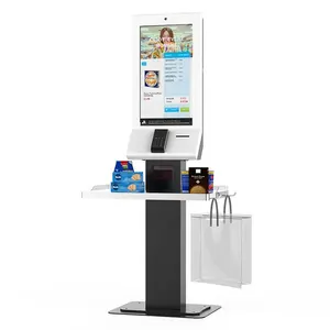 Stan Layanan Mandiri 27 inci layar sentuh terminal pembayaran mesin checkout untuk bahan makanan