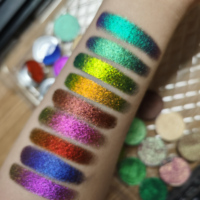 Fard à paupières acrylique dégradé caméléon 6 couleurs haute pigmentation, marque privée, vente en gros, fard à paupières multichrome métallique