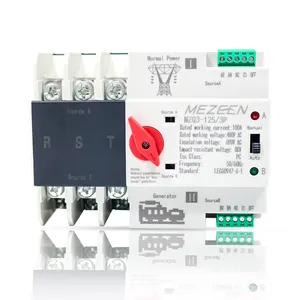 MZQ3 3 Phase Din Rail Double Power Automatic Transfer Switches AC DC For PV Solar Changeover Switch 3P