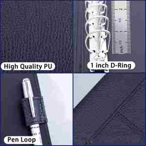 7 Ring Business Book <b>Binder</b>, 600 Check Capacity With Clear Vinyl Pouch Bill Keeper - Product Image 2