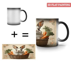 Mug créatif à révélation de chaleur, 11 oz, en céramique noire givrée, pour usage quotidien - Product Image 4