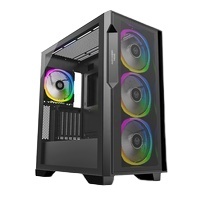 Boîtier <span class=keywords><strong>PC</strong></span> <span class=keywords><strong>Gamer</strong></span> BTX <span class=keywords><strong>Horizontal</strong></span> avec LED ARGB, Châssis de Tour de CPU de Bureau pour Jeux avec Fenêtre Latérale USB2.0/3.0 - Product Image 5