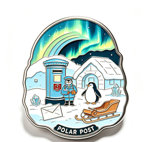 Christmas Enamel Metal <b>Pin</b> Penguin Post <b>Badge</b> Aurora Winter Souvenir Gift - Product Image 2