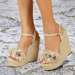 Sandalias de Plataforma con Cordones y Tacón de Cuña para Mujer, con Brillos y Plataforma Alta, para Verano, Playa, Primavera, Otoño e Invierno - Product Image 2