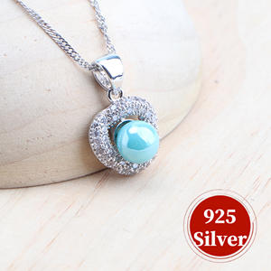 ชุดเครื่องประดับไข่มุก925เงินสำหรับผู้หญิงชุดเครื่องประดับสำหรับงานแต่งงานต่างหูเพทายลูกบาศก์เพทายสีขาวชุดสร้อยคอจี้ - Product Image 6