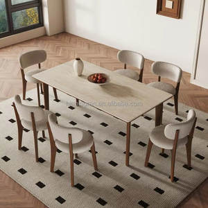 Juego de Mesa y Sillas de Comedor de Madera Maciza de Lujo, Diseño Moderno Bauhaus, Plegable, Rectangular, Muebles para el Hogar, Sala de Estar - Product Image 2