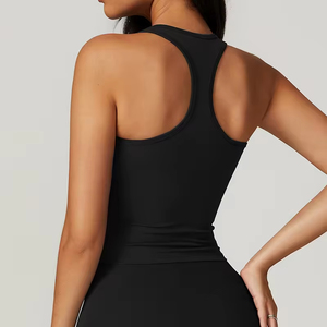 Débardeur court pour femme, très extensible, doux comme du beurre, confortable, grande taille, vêtements de yoga, respirant, débardeur côtelé pour la salle de sport, tricoté - Product Image 6
