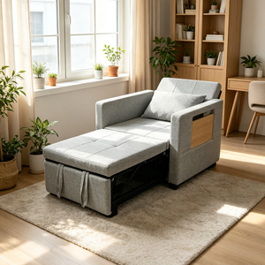 Divano Letto Estraibile Flessibile, MOQ Flessibile, Direttamente dalla Fabbrica, Imballaggio Piatto, Risparmia 60-70% sul Trasporto, Convertibile per Piccoli Appartamenti - Product Image 1