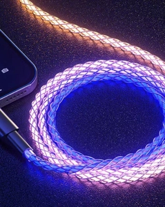 Cargador rápido de luz LED óptica RGB de 66W, <span class=keywords><strong>cable</strong></span> <span class=keywords><strong>USB</strong></span> tipo C de cobre puro para carga rápida 5A - Product Image 2