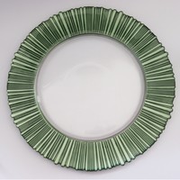 Vente en gros 13 pouces de verre à bord en or nervuré pour plaque de chargeur Design de luxe moderne pour les fêtes
