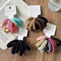 Élastique à cheveux en nylon sans couture haute élasticité, fait main, doux et crémeux blanc, respectueux des cheveux, style basique, pour femme