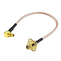 SMA Pigtail-Kabel RG316 RG174 MMCX Stecker rechtwinklig RA auf SMA Buchse Schottmontage Flansch RF-Kabel 50 Ohm Antennenverlängerung