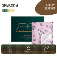 Couverture en flanelle pelucheuse Sherpa pour filles et garçons, couverture douce en micro-polaire pour bébé avec imprimé animal pour nouveau-né et crèche