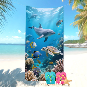 Customizable Ocean Animals <b>Microfiber</b> <b>Beach</b> <b>Towel</b> <b>Beach</b> Blanket <b>Towel</b> Super Absorbent Soft Non-Fading Compact Oversized for Trav - Product Image 1