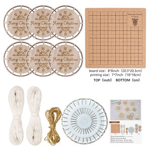 Custom Christmas Tree Deco Handicraft Coaster <strong>Macrame</strong> Hanging <strong>Kit</strong> <strong>for</strong> <strong>Beginner</strong> DIY Circle Board Wooden <strong>Macrame</strong> Ornament Cord Set - Product Image 2