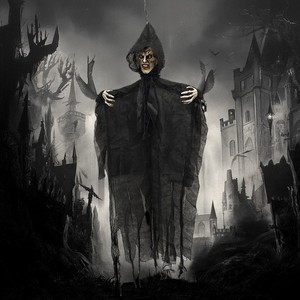 Halloween Falando Assustador Elétrica Animado Olhos Vermelhos Pendurado Fantasmas Voadores Esqueleto para Fontes Indoor Partido Cemitério Exterior