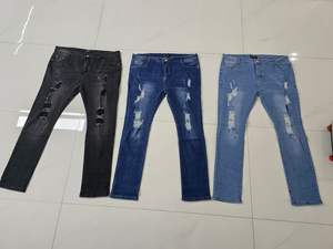 بيع بالجملة جينز رجالي مع ثقوب ، ضيق ، بنطلون ممزق ، وجينز رجالي شائع في الشارع - Product Image 4