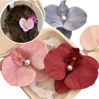 Pinces à cheveux papillon thaïlandaises bohèmes pour filles et femmes avec fleurs d'orchidée et de bougainvillier, pinces à bec de canard réutilisables, outils de coiffure
