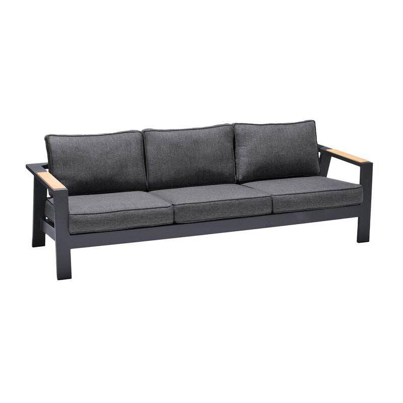 Wholesale outdoor furniture garden sofa aluminum patio three-seat sofa with cushion