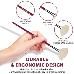 Logo personnalisé, <span class=keywords><strong>vente</strong></span> flash, lot de 3 pinceaux professionnels en bambou, ensemble de pinceaux d'art - Product Image 5