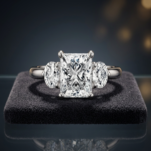 Bague de princesse et bague à diamant taille ronde, bijoux élégants pour fiançailles et mariage pour femme - Product Image 2