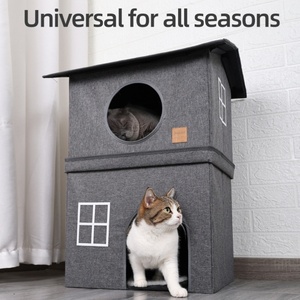 หอแมวทันสมัย2ชั้นกันน้ำพับได้ในร่ม/กลางแจ้งคอนโดแมวแมวถอดสัตว์มีสไตล์สำหรับกล่องนอน - Product Image 6