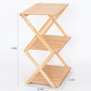 Organisateur en bois naturel Radiata – Étagère à chaussures et rangement pour vêtements à 2/3/4 niveaux pour la maison - Product Image 1