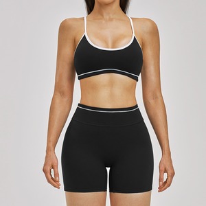 <span class=keywords><strong>Ensemble</strong></span> de yoga pour femmes effet seconde peau, color block, séchage rapide, pour fitness, course et entraînement en extérieur - Product Image 3