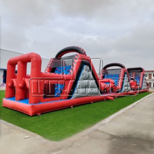 Percorso a Ostacoli Gonfiabile Commerciale in PVC da 0,55 mm per Esterni con Scivolo e Parete da Arrampicata, Gioco d'<span class=keywords><strong>Avventura</strong></span> Certificato CE per Noleggio Feste ed Eventi - Product Image 4