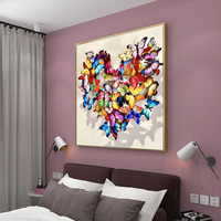 Papillon coloré amour peinture à l'huile imprimé mur art HD affiche image abstraite peinture décorative pour salon familial